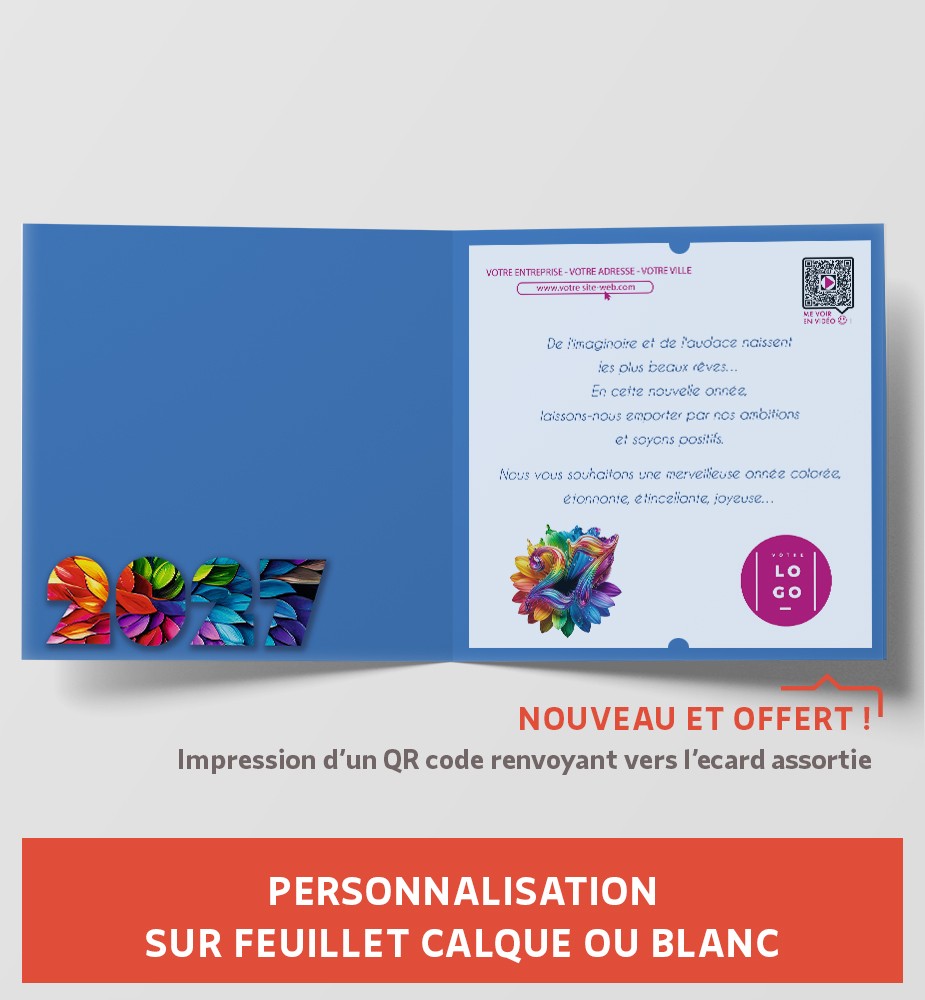 Personnalisation texte sur carte de vœux