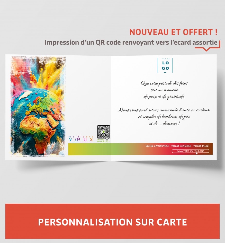 Carte de voeux 2027 coloré personnalisée