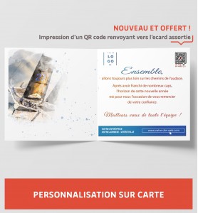 Personnalisation carte de vœux équipe bateau
