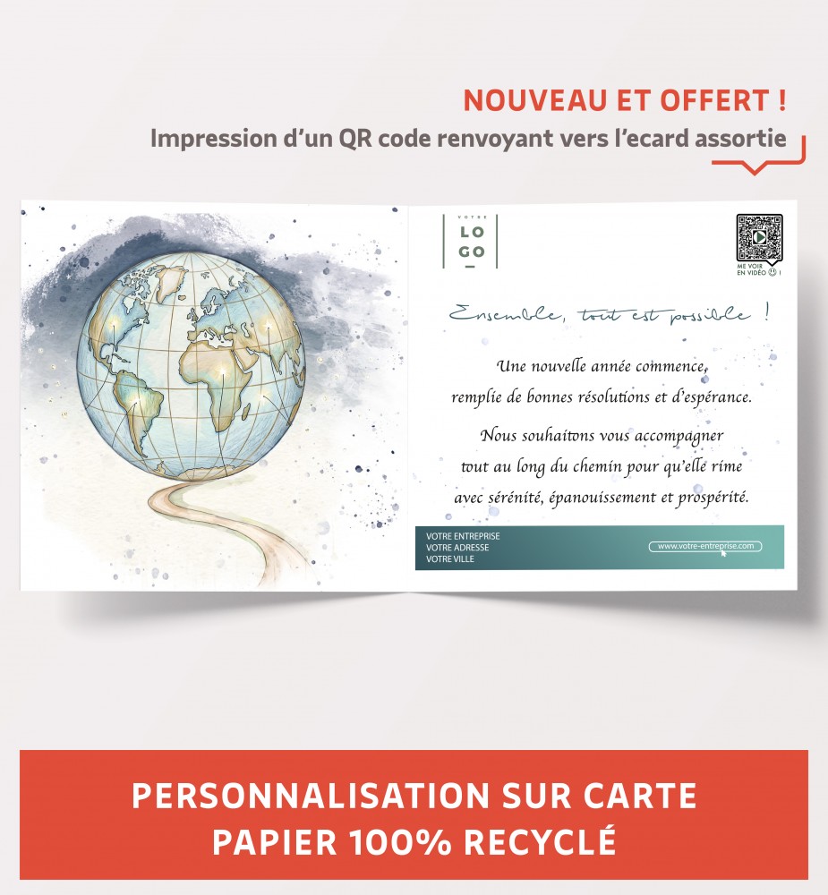 Carte de voeux solidarité humaine personnalisable