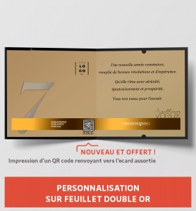 Personnalisation carte luxe noir et or