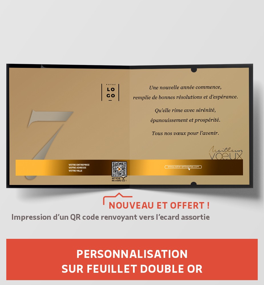 Personnalisation carte luxe noir et or