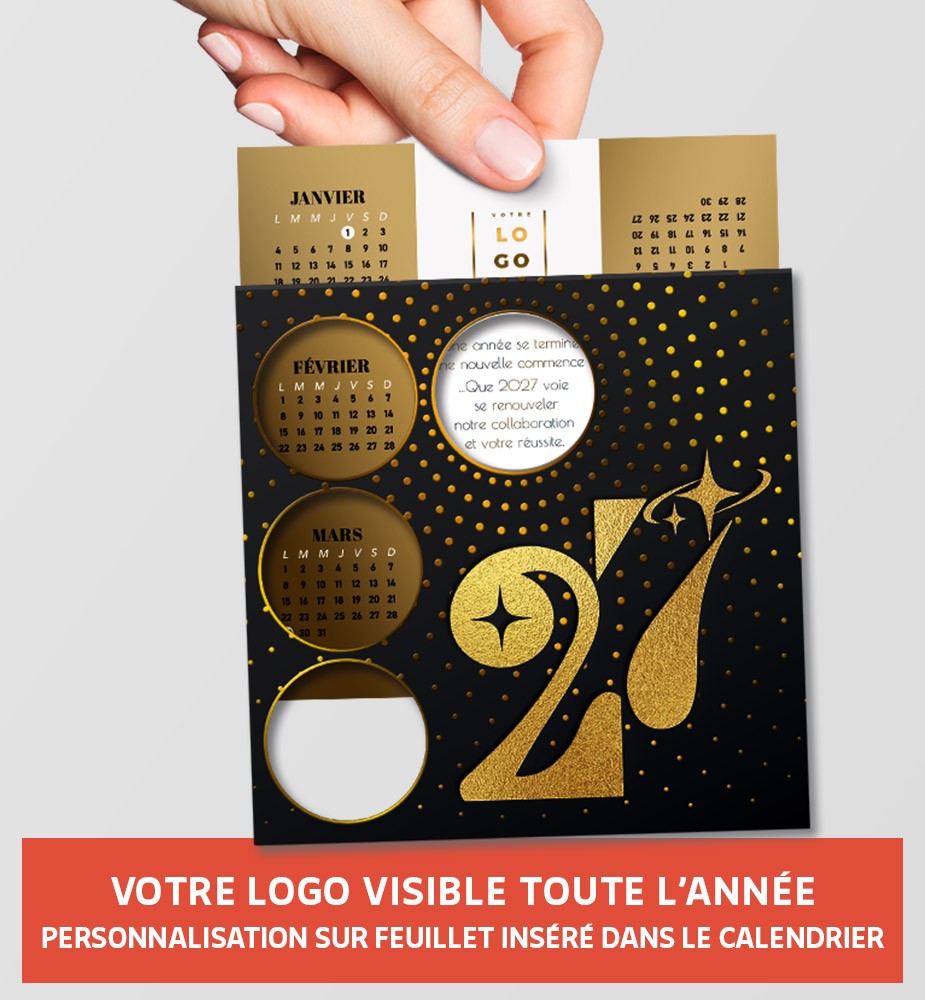 personnalisation carte de voeux calendrier 2027